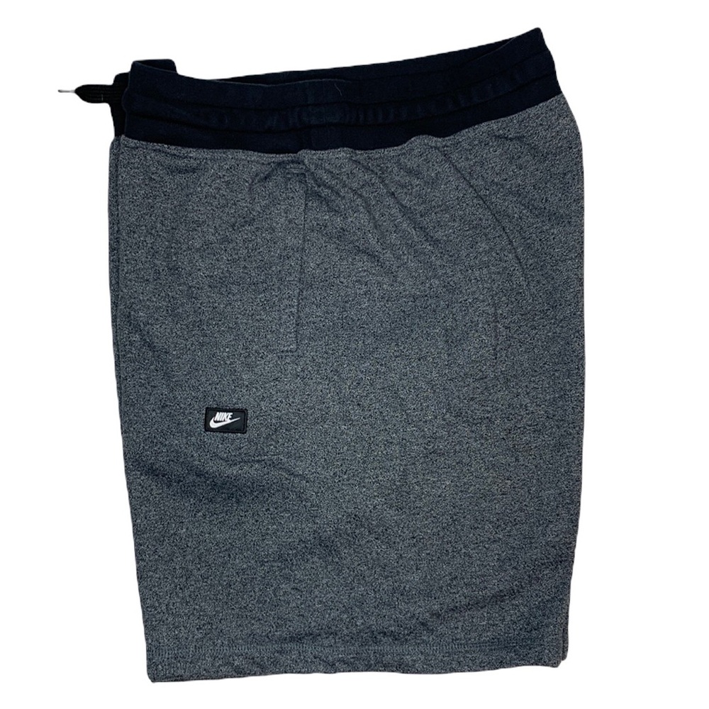 NIKE Men’s Fleece Drawstring Black Gray Shorts SZ XL